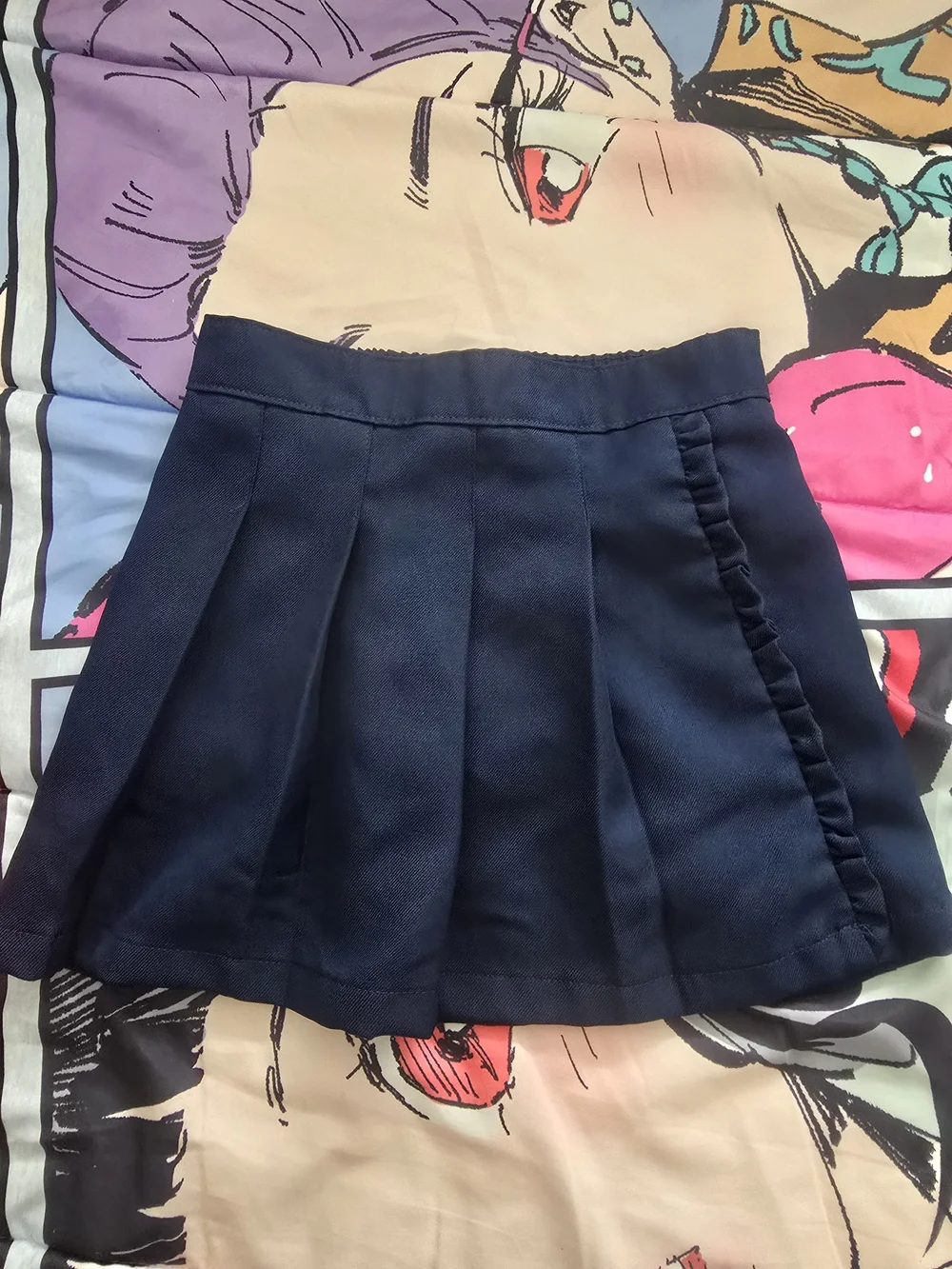 wonder nation Navy Pleated Skort with Side Ruffle